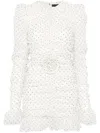 Rotate Birger Christensen Printed Long-sleeves Mini Dress In White