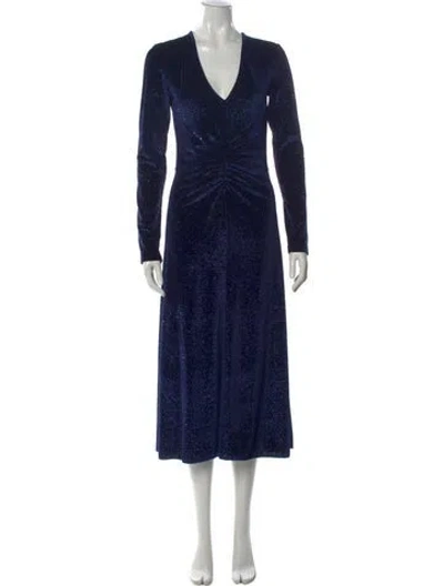 Pre-owned Rotate Birger Christensen Printed Midi Length Dress In Blue