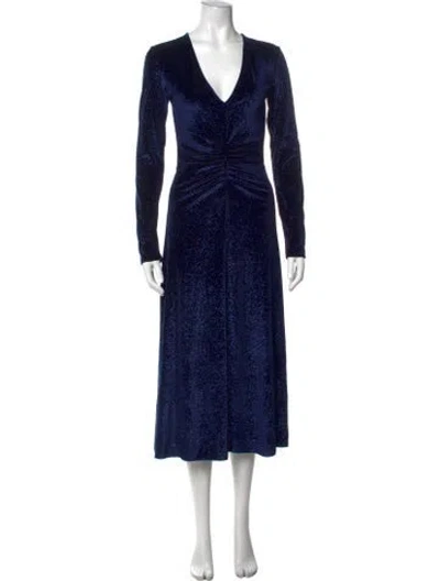 Pre-owned Rotate Birger Christensen Printed Midi Length Dress In Blue