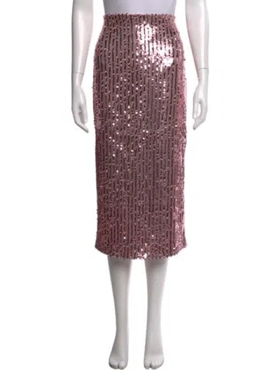Pre-owned Rotate Birger Christensen Printed Midi Length Skirt In Pink
