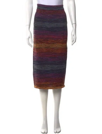 Pre-owned Rotate Birger Christensen Printed Midi Length Skirt In Purple