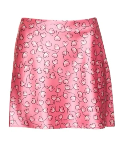 Rotate Birger Christensen Printed Midi Skirt In Pink