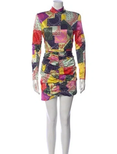 Pre-owned Rotate Birger Christensen Printed Mini Dress In Multi