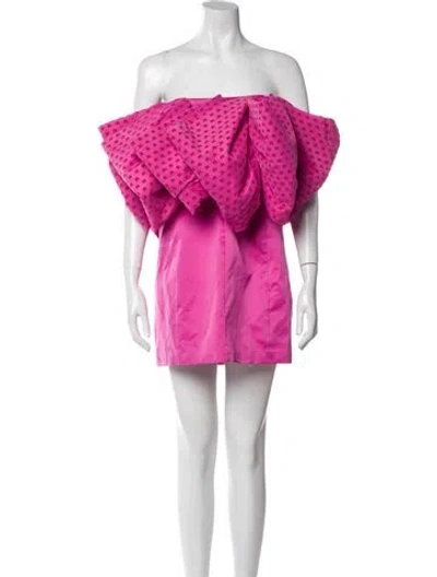 Pre-owned Rotate Birger Christensen Printed Mini Dress In Pink