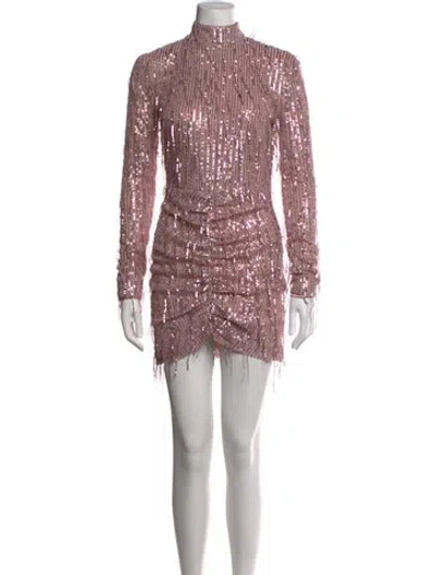 Pre-owned Rotate Birger Christensen Printed Mini Dress In Pink