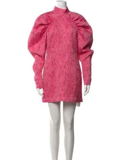 Pre-owned Rotate Birger Christensen Printed Mini Dress In Pink
