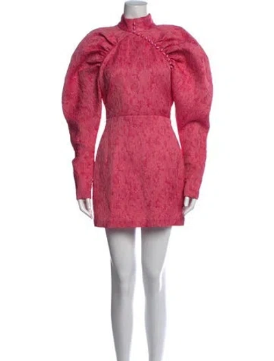 Pre-owned Rotate Birger Christensen Printed Mini Dress In Pink