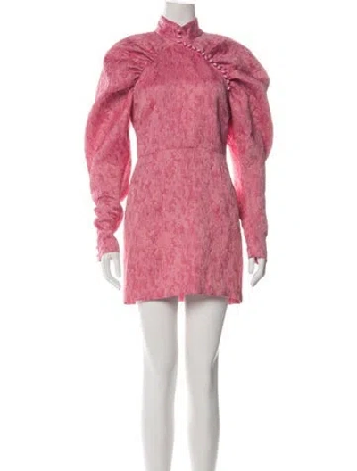 Pre-owned Rotate Birger Christensen Printed Mini Dress In Pink