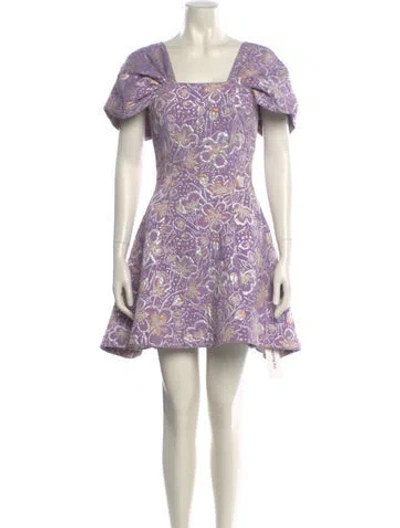 Pre-owned Rotate Birger Christensen Printed Mini Dress In Purple
