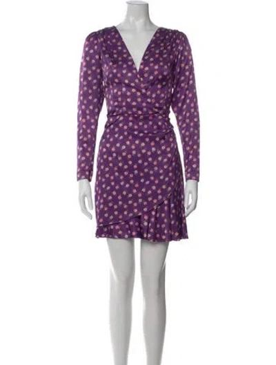 Pre-owned Rotate Birger Christensen Printed Mini Dress In Purple