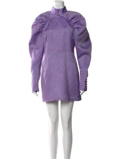 Pre-owned Rotate Birger Christensen Printed Mini Dress In Purple