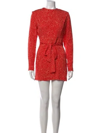 Pre-owned Rotate Birger Christensen Printed Mini Dress In Red
