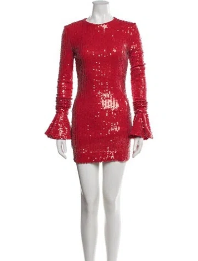 Pre-owned Rotate Birger Christensen Printed Mini Dress In Red