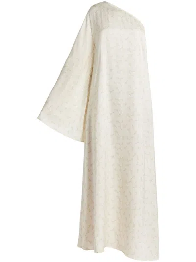 Rotate Birger Christensen Printed One-shoulder Maxi Dress In White