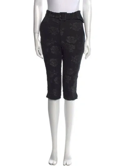 Pre-owned Rotate Birger Christensen Printed Straight Leg Pants In Black