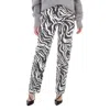 Rotate Birger Christensen Zebra-print Organic Denim High-rise Straight-leg Jeans In Black