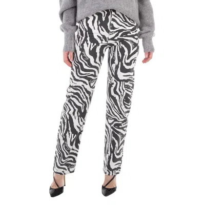 ROTATE BIRGER CHRISTENSEN PRINTED STRAIGHT ZEBRA JEANS
