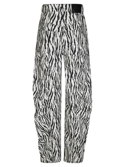 Rotate Birger Christensen Printed Twill Cargo Pants In Black