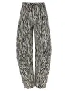 Rotate Birger Christensen 'printed Twill Cargo' Pants In Gray