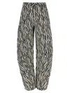 Rotate Birger Christensen 'printed Twill Cargo' Pants In Gray