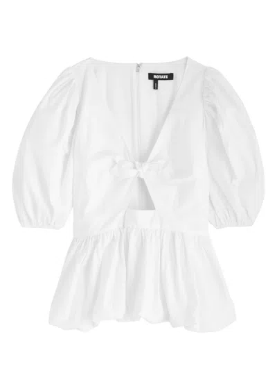 ROTATE BIRGER CHRISTENSEN ROTATE BIRGER CHRISTENSEN PUFF SLEEVE BUBBLE STRETCH-COTTON TOP