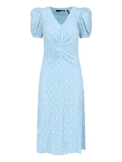 Rotate Birger Christensen 'puff Sleeve' Lace Dress In Light Blue