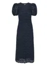 Rotate Birger Christensen Puff-sleeve Lace Midi Dress