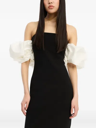 Rotate Birger Christensen Puff Sleeve Maxi Dress In Black