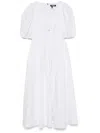Rotate Birger Christensen Puff-sleeve Midi Dress In White