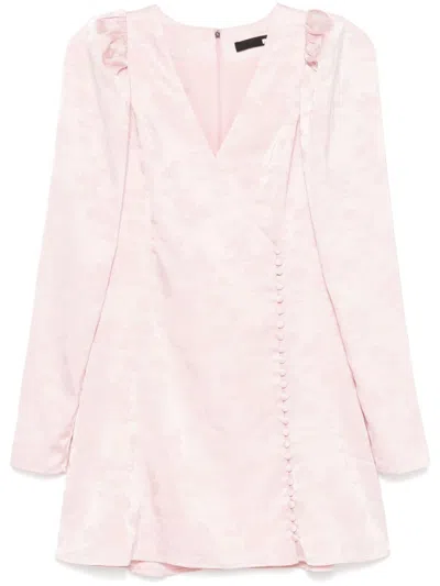Rotate Birger Christensen Puff Sleeve Mini Dress In Rosa