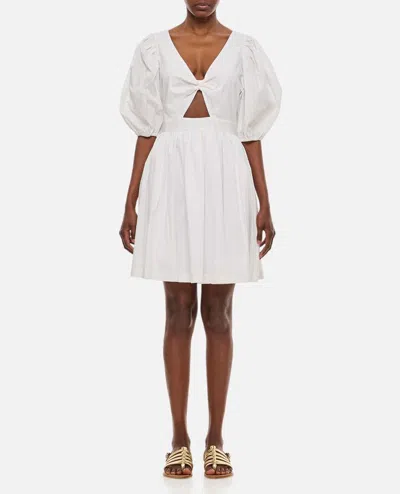 Rotate Birger Christensen Puff Sleeve Mini Dress In White
