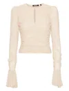 Rotate Birger Christensen Rotate Birgerchristensen Chiffon Ls Top In Neutral