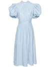 Rotate Birger Christensen Rotate Midi Sequin Dress With Balloon Sleeves In Blue