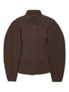 Rotate Birger Christensen Puff-sleeve Shirt In Brown