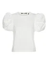 Rotate Birger Christensen Puff-sleeve T-shirt In White