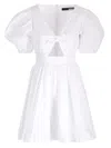 Rotate Birger Christensen Rotate Mini Dress With Balloon Sleeves And Cut Out Details In White