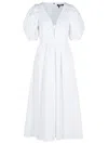 Rotate Birger Christensen Rotate Puff Sleeve Midi Dress In White