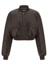 Rotate Birger Christensen Puffer Bomber Jacket In Brown