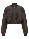 Rotate Birger Christensen Rotate Braided Leather Bomber Jacket Brown In Brown