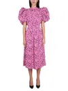 Rotate Birger Christensen Puffy Fine Jacquard Dress In Pink