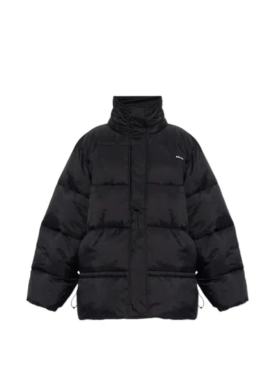 Rotate Birger Christensen Quilted Stand-up Collar Jacket In Black