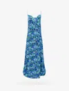 Rotate Birger Christensen Recycled Material Long Dress In Blue