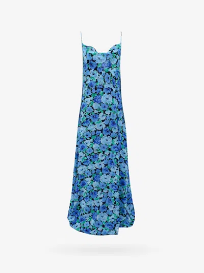 Rotate Birger Christensen Recycled Material Long Dress In Blue