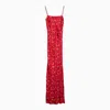 ROTATE BIRGER CHRISTENSEN ROTATE BIRGER CHRISTENSEN RED LONG DRESS WITH SHOULDER STRAPS