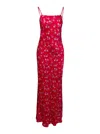 ROTATE BIRGER CHRISTENSEN RED MAXI DRESS WITH ALL-OVER FLORAL PRINT IN VISCOSE WOMAN