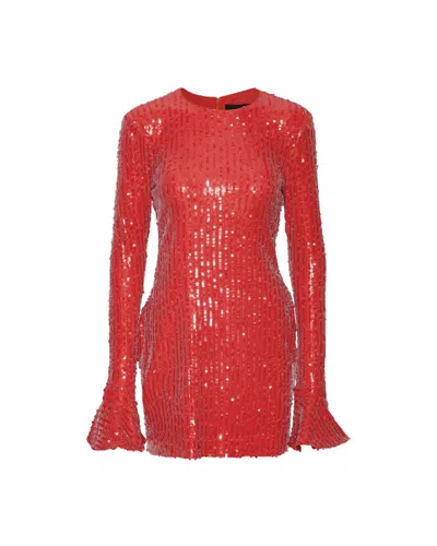 Rotate Birger Christensen Red Short Dress With Sequins