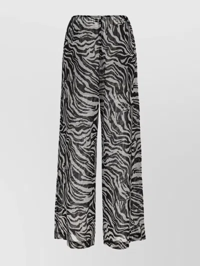 Rotate Birger Christensen Blackwhite Printed Trousers In Multi