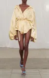 Rotate Birger Christensen Relaxed Chiffon Playsuit In Neutral