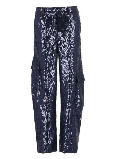 Rotate Birger Christensen Relaxed Fit Pants With All-over Paillette Design