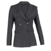 Rotate Birger Christensen Remain By Birger Christensen Katalin Double-breasted Blazer In Grey Wool In Grey